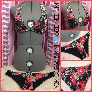 Y2K Guess Los Angeles Matching Bikini Set Floral